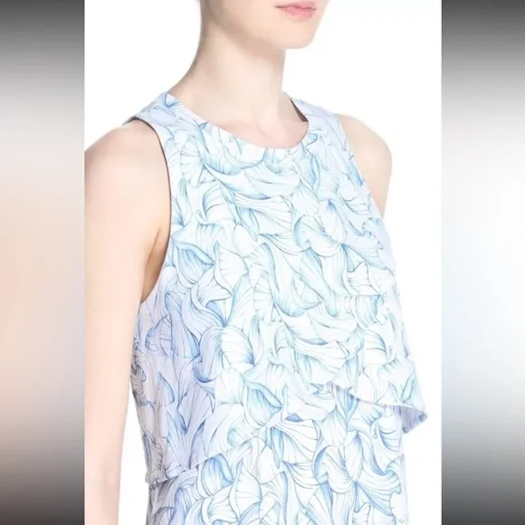 Tory Burch Kaley White Ellora Pima Cotton Popover Faux Layered Dress Medium - Picture 7 of 15